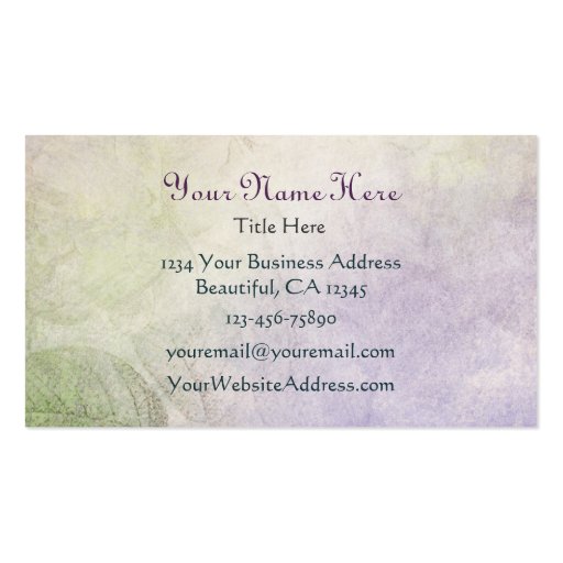 Silhouette Hummingbird and Flowers Business Card (back side)