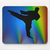 Silhouette karate man, mousepad by design_girl Silhouette karate man, mousepad