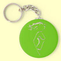 Silhouette, light green keychains