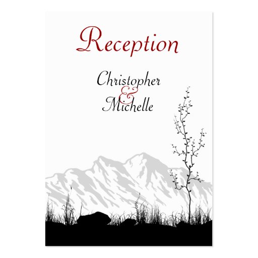Silhouette Mountain Wedding Reception Cards Business Card Templates (front side)