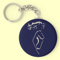 Silhouette, navy blue keychains