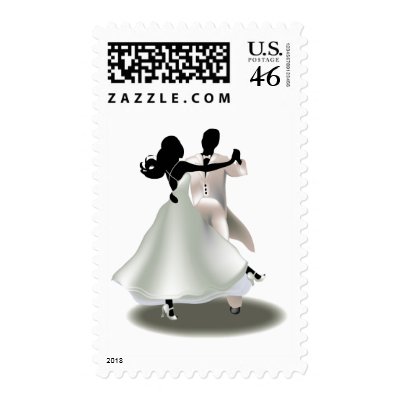 Silhouette of a Dancing Couple Postage