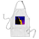 Silhouette of a jazz player, blue & purple adult apron