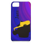 Silhouette of a jazz player, blue & purple iPhone 5C cover