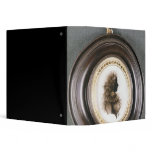 Silhouette of a lady, painted on convex glass binders