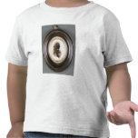 Silhouette of a lady, painted on convex glass t-shirts