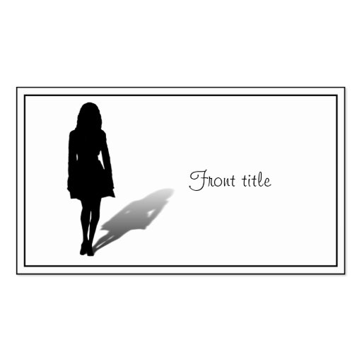 Silhouette of a Woman Business Card Templates (front side)