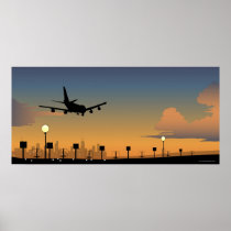 Silhouette of an airplane in flight