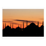 Silhouette of Blue mosque and Hagia Sophia Postcard