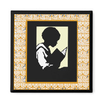 Silhouette of boy reading magnets by friendlyspirit Silhouette of boy reading magnets