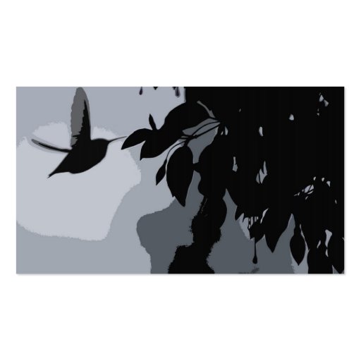 Silhouette Of Hummingbird & Fushia Business Card (front side)