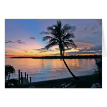 Silhouette of Palm Tree against a Beautiful Sunset Cards