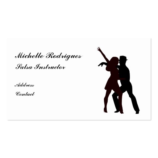 Silhouette of Salsa Dancers Business Card (front side)