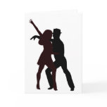 Silhouette of Salsa Dancers Greeting Cards