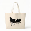 Silhouette of Sleigh Ride in Winter bags