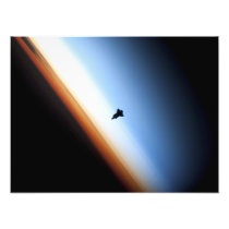 Silhouette of space shuttle Endeavour