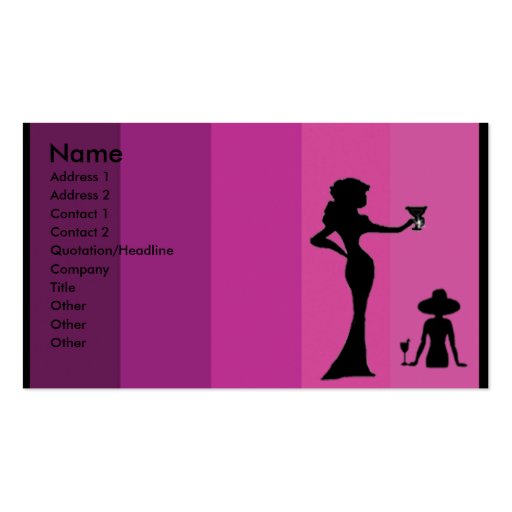 Silhouette of women Business Card (front side)