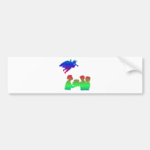 Silhouette ofAngel with Children at birthday party Bumper Stickers