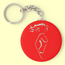 Silhouette, red keychains