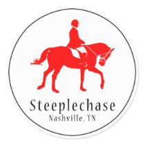 Silhouette Round Sticker (Red)