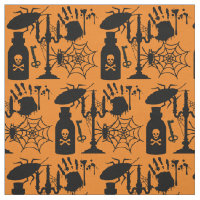 Silhouette Scary Halloween Fabric