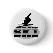 Silhouette SKI Tshirts and Gifts buttons by sport_shop Silhouette SKI Tshirts and Gifts buttons