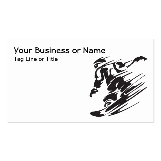 Silhouette Snowboarding Mountain Business Cards (front side)