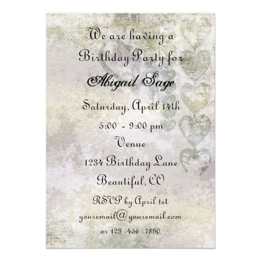 Silhouette Teen Girl and Heart Birthday Invitation