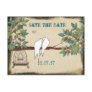 Silhouette Yellow Birds Bird Cage Save the Date Post Card