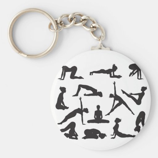 Silhouette Yoga poses Keychain Zazzle
