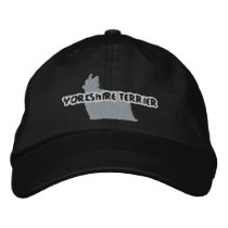 Silhouette Yorkshire Terrier Embroidered Hat embroidered hats by MenagerieMayhem Silhouette Yorkshire Terrier Embroidered Hat embroidered hats