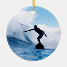 Silhouetted Surfer Ornament