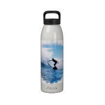 Silhouetted Surfer Pet Bottle Reusable Water Bottles