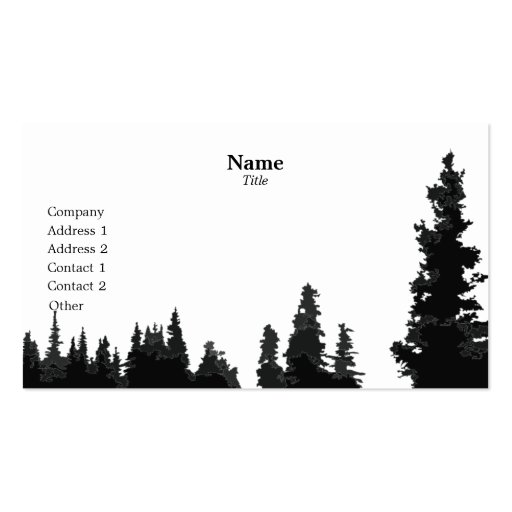 Silhouetted Trees Business Cards (front side)