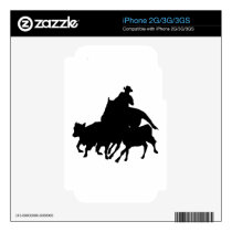 Silhouettes - Horses - Team Penning iPhone 3 Decals