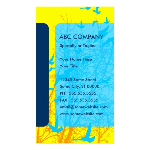 silhouscreen birds business card template (back side)