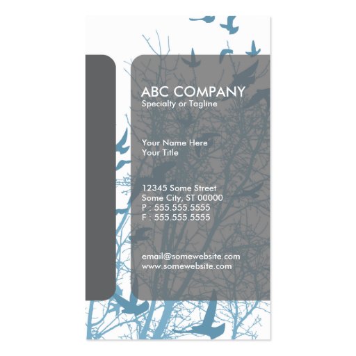 silhouscreen birds business card templates (back side)