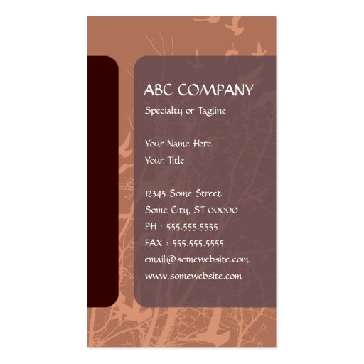 silhouscreen birds business card templates (back side)