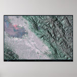 Silicon Valley, California satellite poster print 