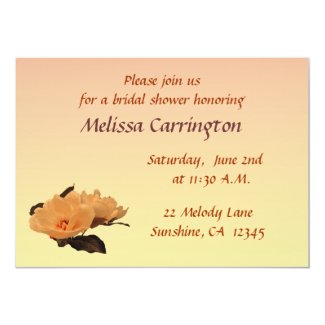 Silk Flowers Bridal Shower 5x7 Paper Invitation Card