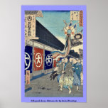 Silk goods Lane, Odenma cho by Ando, Hiroshige Print