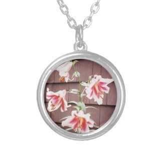 Silk Road Lily Round Pendant Necklace
