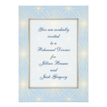 Silk Tones Blue WEDDING Rehearsal Dinner invitations