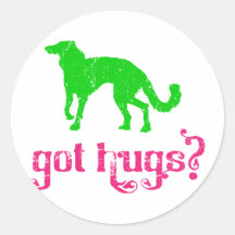 Silken Windhound Round Sticker