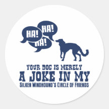 Silken Windhound Round Sticker