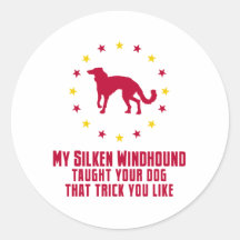 Silken Windhound Round Sticker