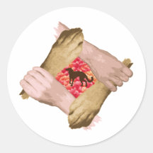 Silken Windhound Round Sticker