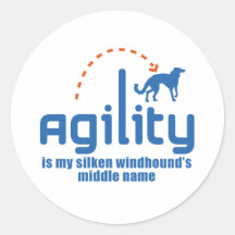 Silken Windhound Round Sticker