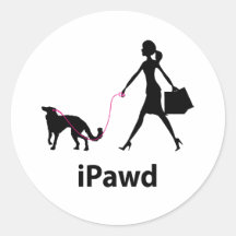 Silken Windhound Round Sticker