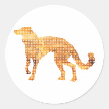 Silken Windhound Round Stickers